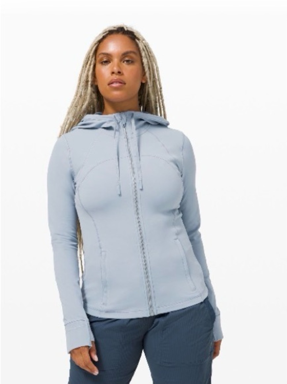 lululemon athletica Hooded Defined Jacket in Chambray Blue